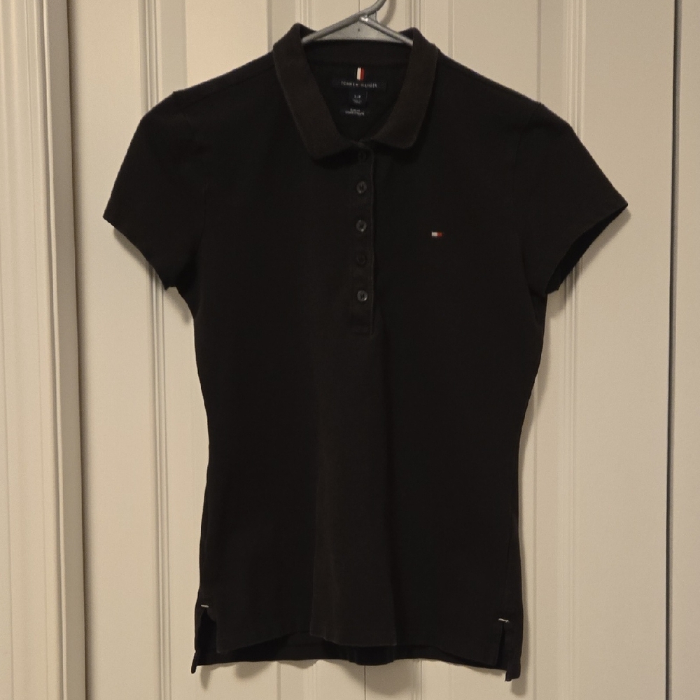 Tommy Hilfiger Black Button Down Polo Shirt